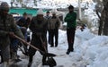 Border Roads Organisation personnel clearing snow