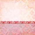 Border of roses and lace. Background for the photo book