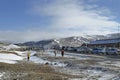 The border with Russia, a queue of cars for inspection from Mongolia