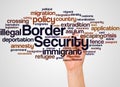 Border Security word cloud and hand with marker concept