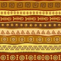 Color seamless pattern in ethnic style. Ornamental element African theme. Set of vintage decorative tribal border. Traditional Mao Royalty Free Stock Photo