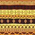 Color seamless pattern in ethnic style. Ornamental element African theme. Set of vintage decorative tribal border. Traditional Mao Royalty Free Stock Photo