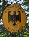 Border sign Federal Republic of Germany in Bayerisch Eisenstein