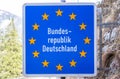 Border sign Germany at road Royalty Free Stock Photo