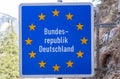 Border sign Germany at road Royalty Free Stock Photo