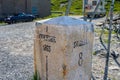 Border at Splugen mountain pass