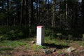 Border stone marking unguarder boundary line