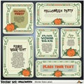 Border style labels on different topics on a theme of Halloween Royalty Free Stock Photo
