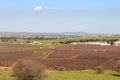 Border between Syria and Israeli occuppied Golan Heights with Quneitra Crossing, UNDOF camp Royalty Free Stock Photo