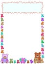 Border of teddies and frame Royalty Free Stock Photo