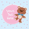 Border template with brown teddybear