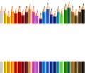 Border template with colorful pencils