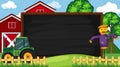 Border template with farm scene in background Royalty Free Stock Photo