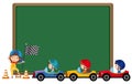 Border template with kids driving toy cars Royalty Free Stock Photo