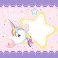 Border template with unicorn and star