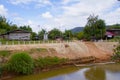 Border Thai and Laos barricad with small river