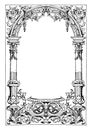 Border Typographical Frame was used as a decoration for books and documents, vintage engraving