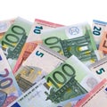 Border of various different Euro currency paper money bills