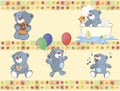 Border for wallpaper with stuffed bear cubs