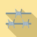Border wired icon, flat style