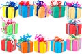 Border of wrapped presents Royalty Free Stock Photo