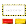 Border yellow and black color. Construction warning border. Vector illustration. Royalty Free Stock Photo