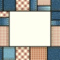 Bordered background of denim fabric texture Royalty Free Stock Photo