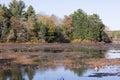 Autumn at Leach Pond in Borderland State Park, Easton MA Royalty Free Stock Photo