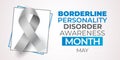 Borderline Personality Disorder Awareness Month. Observed in May. Illustrative banner