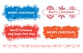 Borders and design elements with snowflakes for christmas holidays - vector set Royalty Free Stock Photo