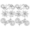 Borders with hand-drawing decorative elements Royalty Free Stock Photo