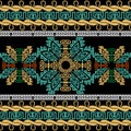 Borders seamless pattern. Vector ornamental tribal ethnic background. Repeat decorative modern backdrop. Beautiful ornament. Royalty Free Stock Photo