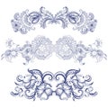 Borders with sketch doodles decorative ornate