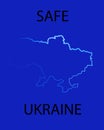 Borders of Ukraine with the inscription \