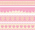 Borders With Victorian Eyelet Hearts and Stripes