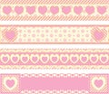 Borders With Victorian Eyelet Hearts and Stripes