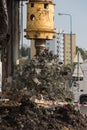 Bore Pile Rig auger at the construction site , Drilling wells