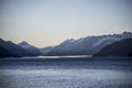 The bore tide rolling into the bay of Seward Bay.