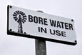 Bore water in use sign and symbol