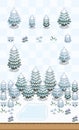 Winter Boreal Forest Plants Set