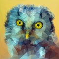 Boreal owl head illustration