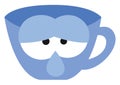 Bored blue coffee cup, icon