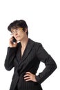 Bored business woman on the phone Royalty Free Stock Photo