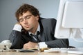 Bored businessman Royalty Free Stock Photo