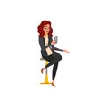 bored businesswoman chatting with ceo by smartphone cartoon vector