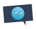 Bored emoticon in bubble