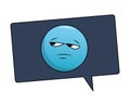 Bored emoticon in bubble Royalty Free Stock Photo