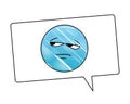 Bored emoticon in bubble scribble Royalty Free Stock Photo