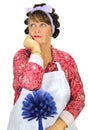 Bored Frumpy Housewife Royalty Free Stock Photo