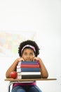 Bored girl with books. Royalty Free Stock Photo